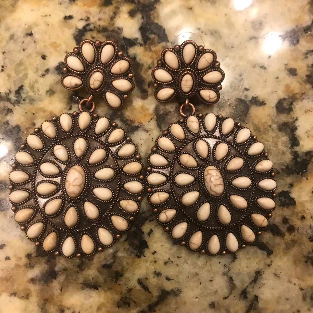 White Dangly Earrings